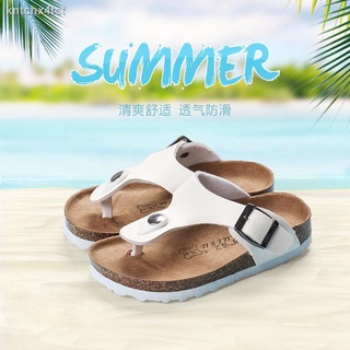 ㍿Summer parent-child slippers fashion boys cork shoes girls sandals tide beach non-slip baby flip-fl