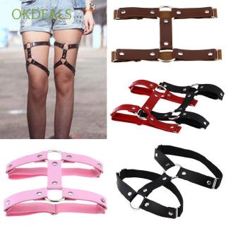 Stockings Adjustable Punk Gothic Leg Ring PU Leather Garter Belt Suspenders (1)