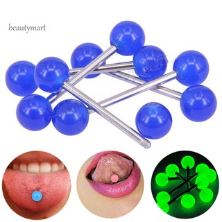 CK-10Pcs/Set Fashion Luminous Ball Navel Ring Stud Tongue Body Piercing Jewelry