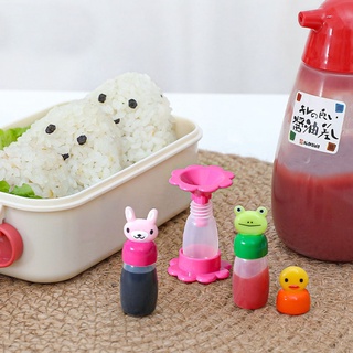 ✘✕♦3pcs/set Mini Seasoning Sauce Bottle Mini Containers Lovely Rabbit Frog Duck Bottles For Bento Lu