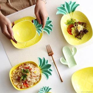 【COD】Household Novelty Pineapple Shape Ceramic Plate Fruit Dessert Concise Pastry Plate (1)