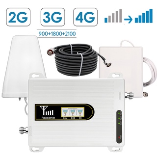 ✒▦☫Cellular Signal Booster 900 1800 2100 Tri Band Signal Repeater Amplifier GSM 2g 3g 4g DCS LTE WCD