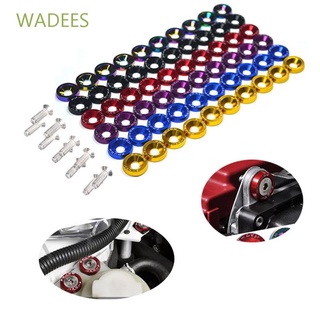 WADEES Auto Accessaries Car Modified Washer 10PCS JDM Washer Car Modified Bolts Bumper Car Styling Car Fender Aluminum M6 Engine styling License Plate Bolts/Multicolor