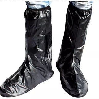 thick long zipper style rain boots shoe cover 100% waterproof non-slip night vision