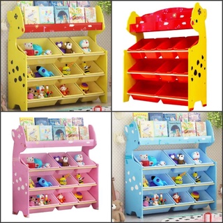 3 Layers Deer Toy Storage with Book Rack with bins
