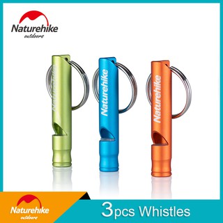 3pcs Naturehike Outdoor Emergency Survival Whistle Ultralight Portable Loud Field Survival Equipment aluminum alloy Mini