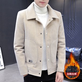۞✣┇Autumn and winter new woolen coat men s Korean version of the trend of short windbreaker men s la