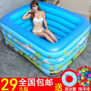 Plastic large small adult inflatable swimming pool children's home beach pool full size thickened