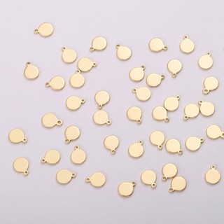 10PCS 20PCS 18K Shiny Gold Plated Coin Disc Charms, Stamping Disc, 6mm Small Round Charms, Coin Disc Pendant