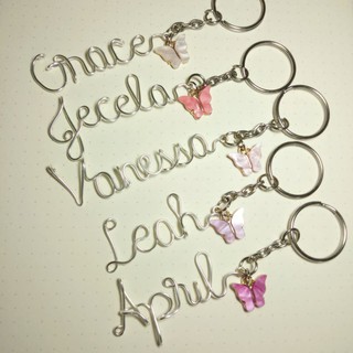 Personalized Wire Name Keychain w/ Free Pendant by Eunoiablings (3)