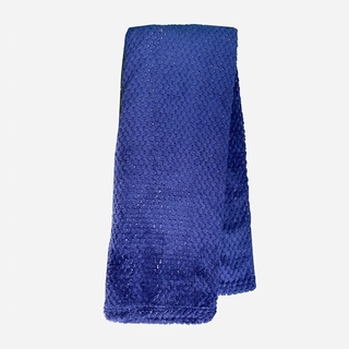Home Style Coral Popcorn Fleece Blanket – Navy