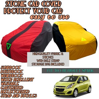 CHEVROLET SPARK CAR COVER 2 TONE HIGH QUALITY WATER REPELLENT WITH REFLECTORIZED SEDAN CARCOVER
