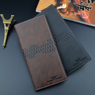 Wallet for Men Long Tri-Fold Vertical Style Fashion Casual Open Soft Wallet Multi-Card Large-Capacity Wallet Men