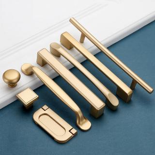 Modern Door Knobs and Handles for Furniture Cabinets and Drawers Aluminium Alloy Gold Kitchen Cupboa