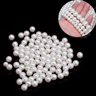 4-14mm 5-100Pcs Faux Pearl Round Resin Beads DIY For Jewelry Making Necklace Bracelet Pendant