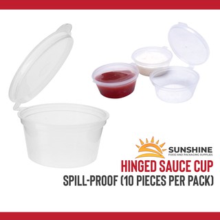 Guaranteed SPILL PROOF 25pcs Sauce Cup Hinged Plastic Cup Lid Gravy cup and Condiment Takeout Bowl