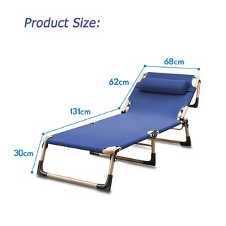 Folding bed 30 * 68 * 193 cm portable enlarged bed surface strong load-bearing blue gary (4)