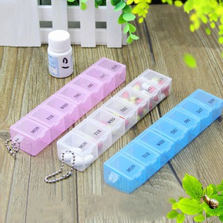 Portable Rotating 7 Day Weekly Pill Organizer Travel Medicine Tablet Holder Storage Case Box pills Dispenser Container Portable 7 Day Weekly Clear Drug Tablet Pill Box Capsule Vitamin Medicine Holder Splitters Storage 7 Days Weekly Tablet Pill Medicine Bo