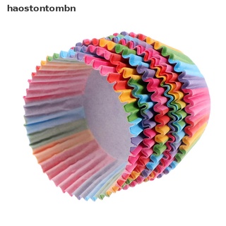 [haostontombn] 100 Pcs Rainbow Color Cupcake Liner Baking Cupcake Paper Cake Bag Tray Pan Mold [haostontombn]