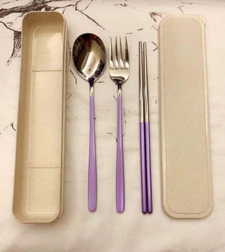 COD Brand New and High Quality Matte 3 in 1 Chopsticks Spoon and Fork Creative Metal Cultery Set 304 (7)