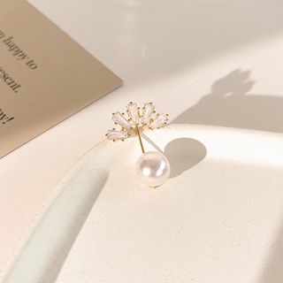✆✖♤Temperament pearl zircon brooch female cute Japanese ins tide personality anti-glare buckle clothes accessories pin
