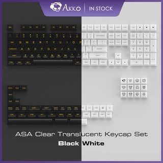 Akko ASA Clear Transparent Backlit Keycap Set, PC Keyset for ANSI 61 87 104 108 MX Switches Mechanical Keyboard