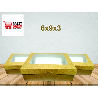 Cake Box 6x9x3 w/ window brown 10 pcs. per pack (1)