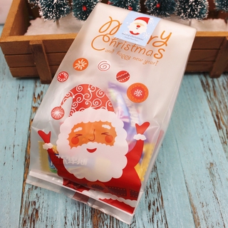 Christmas Candy Packaging Bag Throwing Ball Santa Cookie Flat Pocket Biscuit 10Pcs