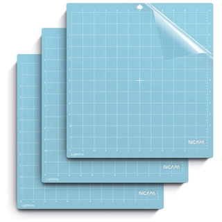Nicapa LightGrip Cutting Mat for Cameo 4/3/2/1(12X12Inch,3 Mats) Cutting Mat Replacement Accessories for Silhouette Cameo