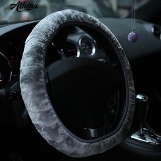 √COD Soft Short Plush Car Steering Wheel Cover Autumn Winter Driver Driving Accessory