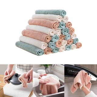 [seayee]Soft Fluffy Towels Coral Fleece Cleaning Cloth Kitchen Dish Towels Water Absorbent Fast Drying Multipurpose Soft Lint Free Towels for Spa Hotels Home