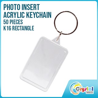 Acrylic Keychain K16 Rectangle Photo Insert Blank Keychain Personalized Design Pack of 50