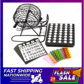 Bingo Lotto Lottery Family Game Set - Cage Balls Cards