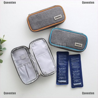 ★Queen★Portable Medical Travel Cooler Bag Diabetic Insulin Cooler Case With 2 ice bags