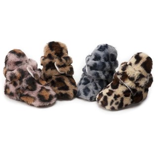 Baby Autumn Winter Fluffy Flock Boots Baby Girl Boys Winter Warm Shoes Leopard Toddler First Walkers Kid Shoes 0-18M