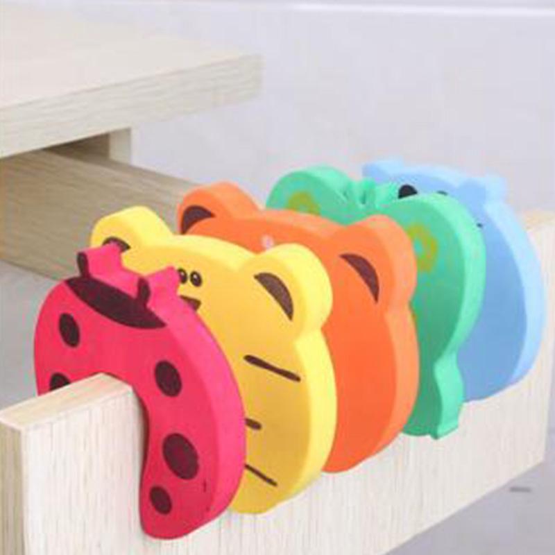 5Pcs/Lot Protection Baby Safety Cute Animal Security Door Stopper Baby Card Lock