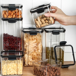 460/700/1300/1800ml Eco-Friendly Kitchen Food Storage Containers Refrigerator Transparent Organizer Tea Bean Spaghetti Noodles Grain Food Storage Box Tank Sealed Container Cans (1)