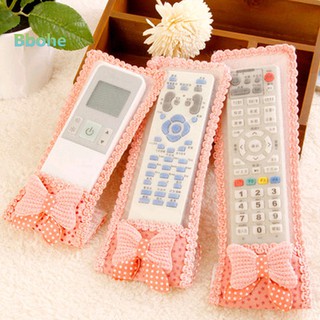 bbohe Lace Bowknot Fabric Air Conditioning TV Remote Control Dust Cover