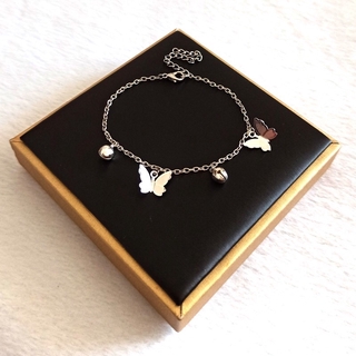 Tian Guan Ci Fu Bracelet Silver Butterfly Bell Anklet Red Rope Braided Jewelry Hua Cheng Xie Lian (3)