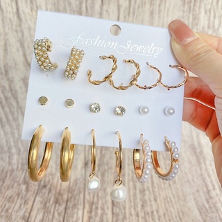 Pearl Butterfly Earring Set Crystal Tassel Elegant Stud Earrings Women Jewelry Fashion AccessoriesC1 (4)