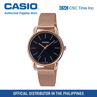 Casio (LTP-E412MPG-1ADF) Pink Gold Stainless Steel Mesh Strap Quartz Watch for Women
