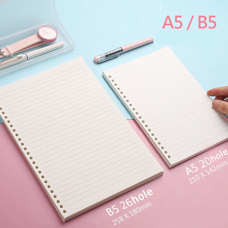 20/26/ holes Refill pages/ loose leaf for binder a5 b5 a4