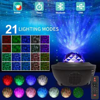 USB LED Star Night Light Music Starry Water Wave LED Projector Light Bluetooth Projector Sound-Activ (2)