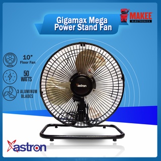 Astron MIRAGE 10" Industrial Floor Fan (50W) (Metal Blade) (Black) | Electric Fan | Compact Design
