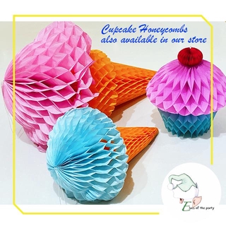 Ice Cream Honeycomb Paper Lantern / Party Decor | Pastel honeycomb hanging decor (9)