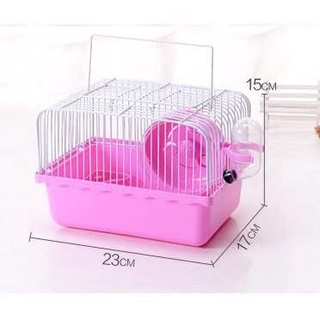 Pet Accessories♕┅▣Portable Carrier Hamster with Water Bottle&Wheels&Food Feeder Travemster Small Ani