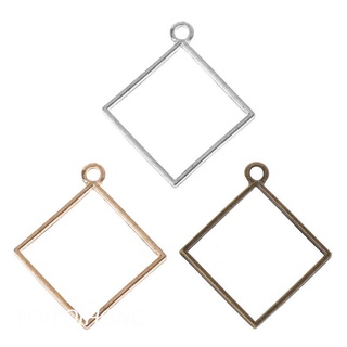 YOI 10Pcs Square Pendant Resin Frame Open Back Bezel Setting UV Resin Jewelry DIY
