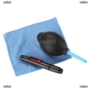 Redhot 3 in 1 Lens Cleaning Cleaner Dust Pen Blower Cloth Kit For DSLR VCR Camera (2)
