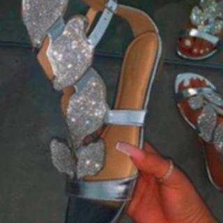 2022 cross border new European and American foreign trade sandals Rhinestone bow hollow ROMAN SANDALS (7)