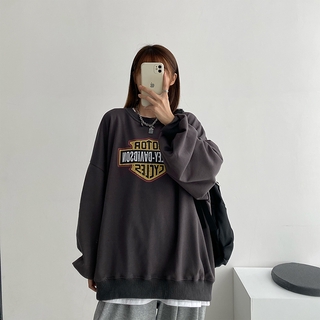 2021 Korean Harajuku Style Plus Size Fashion Printed Velvet Sweatshirt Long Sleeve INS Women Oversized Hoodie Pullover Fleece Sweaters Ready Stock (1)